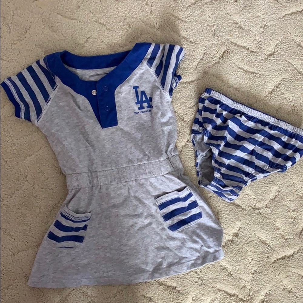 Toddler 2T Dodgers dress with matching pant
